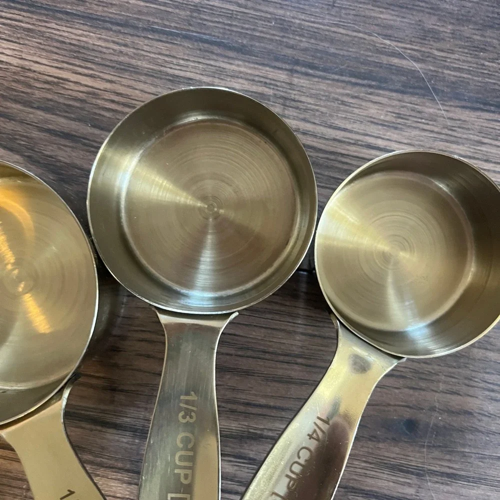 Stainless-Steel Gold-Plated Measuring Cups Set of 4